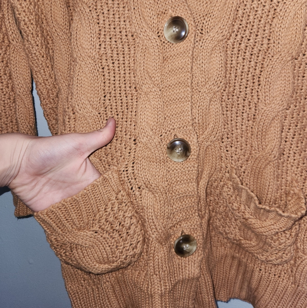 Womens Agnes + Dora Caramel Long sleeve Cardigan | Medium - Picture 4 of 8